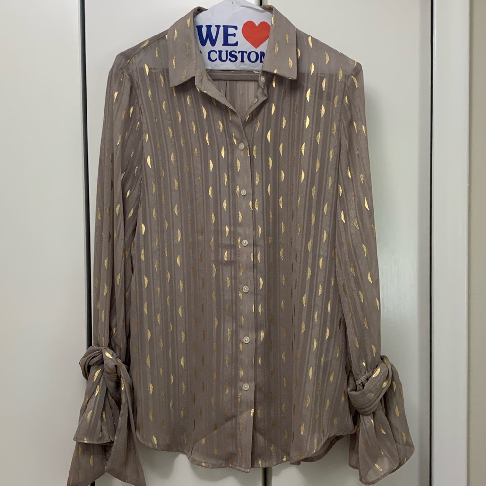 Gold & Beige Banana Republic Button Down Shirt
